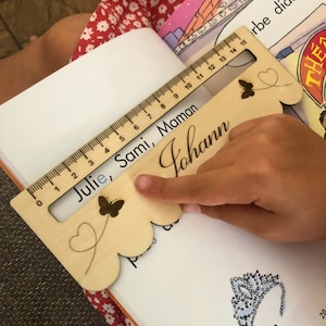 Ruler + personalized reading aid, schoolchild, bookmark different models rulers / DIY