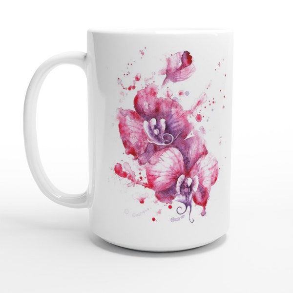 Wine Orchid - White 15oz Ceramic Mug