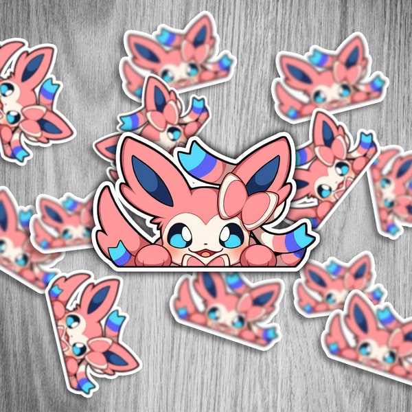 Eeveelutions Peeker Evoli Sticker - 12 cm Anime Aufkleber Pocket Monster , Espeon, Umbreon , Sylveon, 9 Sticker