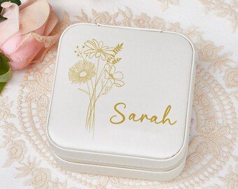 Personalized Jewelry box, jewelry box with name, bridesmaid gift, mothers day gift, women's birthday gift, gift best friend, wedding gift