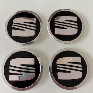 4 pegatinas para tapacubos de 60 mm de diámetro, para cubierta de rueda y logotipo de Seat