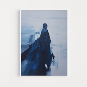 Blue Wall Art Japandi Wall Art Decor Japandi Art Wabi Sabi Wall Art Navy Blue Wall Art Minimalist Wall Art Blue Wall Art Abstract Wall Art
