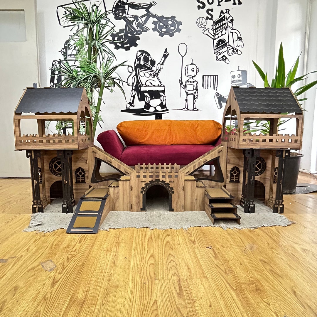 ROOFED CITY Rabbit House, Large Rabbits House, Rabbit House, Rabbit Bed