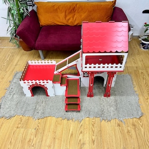 Überdachtes Triplex-Hasenhaus: Große Hasenburg aus Holz, meerschweinchen gehege, buddelkiste kaninchen Bild 14