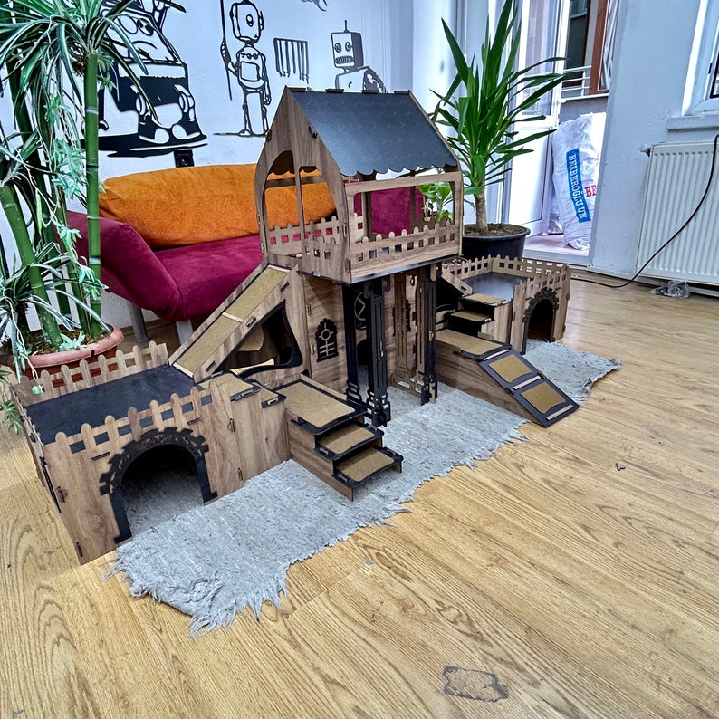 COLONY Rabbit House, Large Rabbits House, rabbit house, rabbit bed, bunny house, rabbit castle, rabbit hutch, rabbit toys,rabbit furniture, image 7