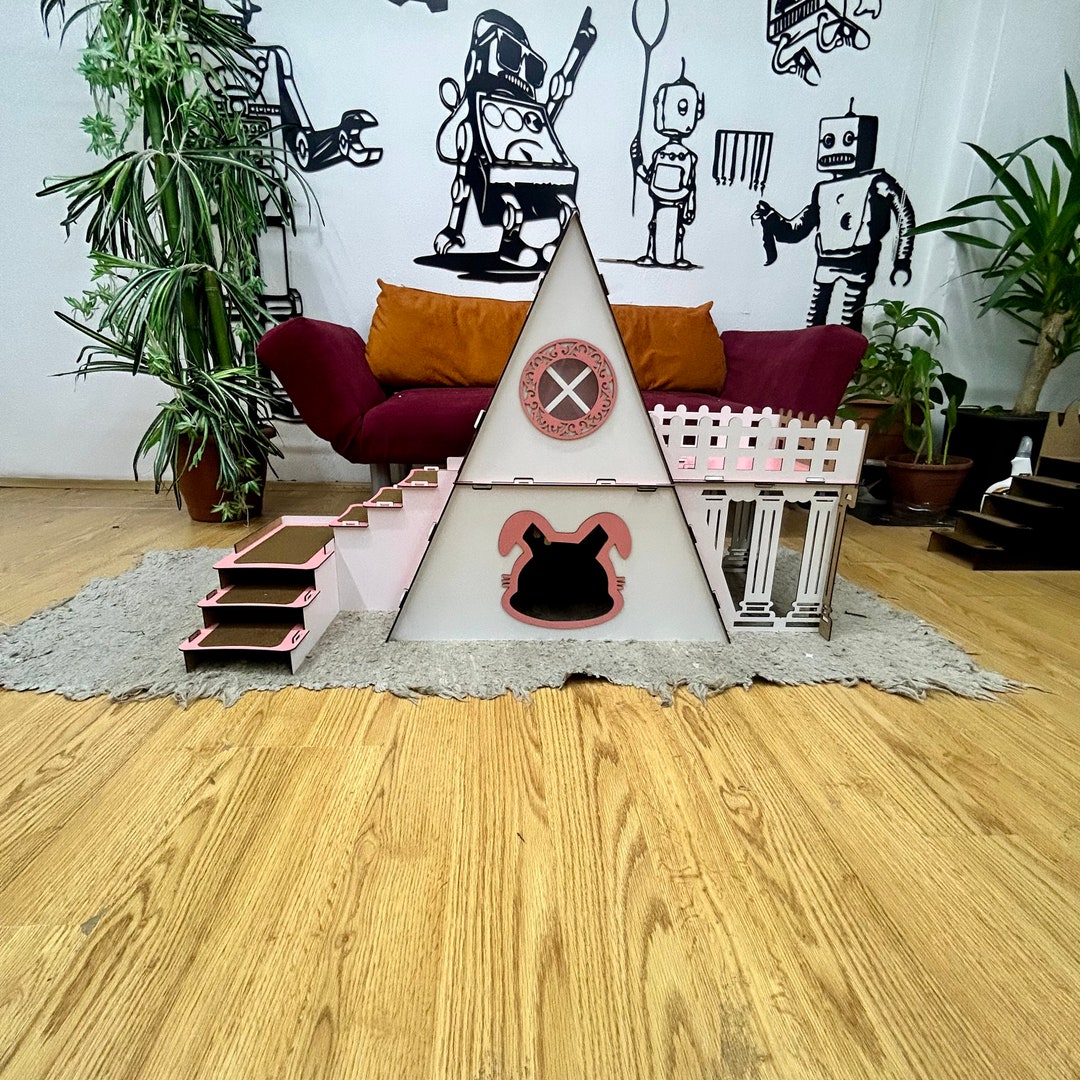 Bungalow Rabbit House Whit Teras, Premium Rabbit Homes Approved, Unique ...