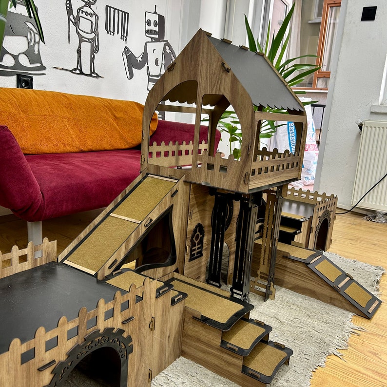 COLONY Rabbit House, Large Rabbits House, rabbit house, rabbit bed, bunny house, rabbit castle, rabbit hutch, rabbit toys,rabbit furniture, image 9