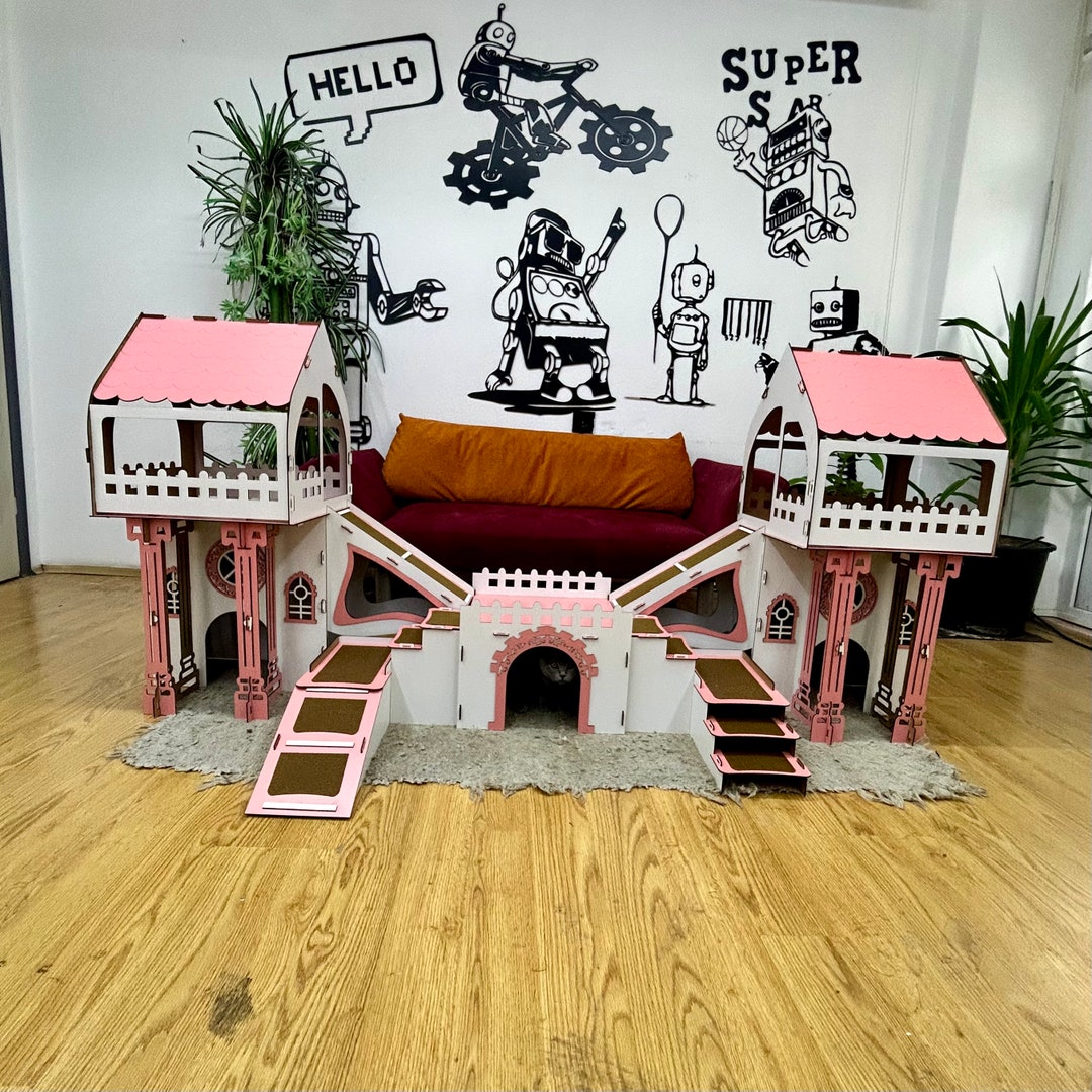 ROOFED CITY Rabbit House, Large Rabbits House, Rabbit House, Rabbit Bed