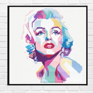 Marilyn Monroe Colour Block Cross Stitch Pattern - Etsy
