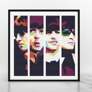 Beatles Colour Block Cross Stitch Pattern