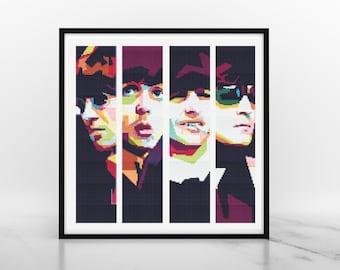 Beatles Colour Block Cross Stitch Pattern