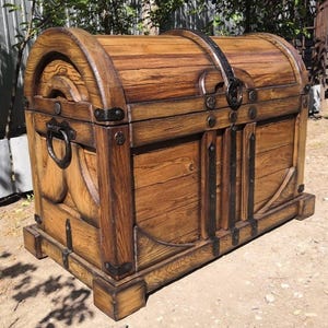 Solid Mountain Oak Chest with Hand-Forged Iron Accents