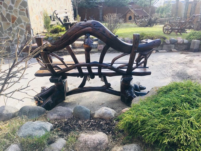 Live Edge Wooden Bench Throne Ilya