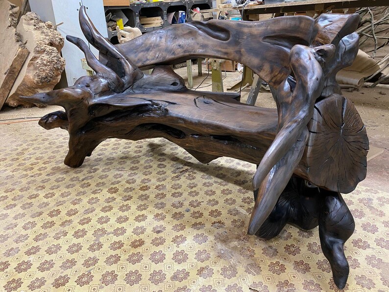 Live Edge Wooden Bench Throne Svarga