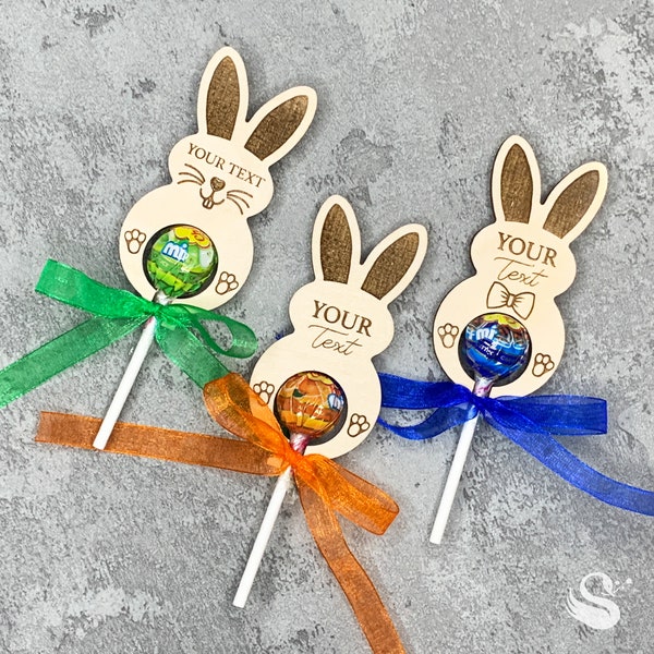 Porte-sucettes personnalisé | Bonbons de Pâques | Porte-sucette lapin | Sucette personnalisée | Cadeau de Pâques pour les enfants | Sucette Lapin de Pâques