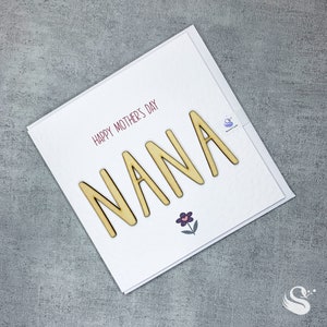 Avó de Nana Nan Cartão Comemorativo | Cartão de madeira | Citações Cartão Comemorativo | Cartão personalizado | mãe cartão comemorativo | | cartão do dia das mães | flor cartão comemorativo | Cartão Coração