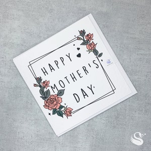 Tarjeta feliz del Día de la Madre / Tarjeta rosa / Tarjeta de cotización / Tarjeta personalizada / Tarjeta de mamá / Tarjeta de flores / Tarjeta del Día de las Madres / Tarjeta floral