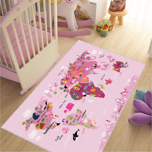 World Map Rug - Etsy