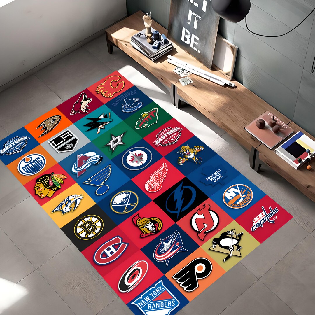 Ice Hockey Teams Rug NHL Rug Amazing Ice Hockey Rug Ice Etsy