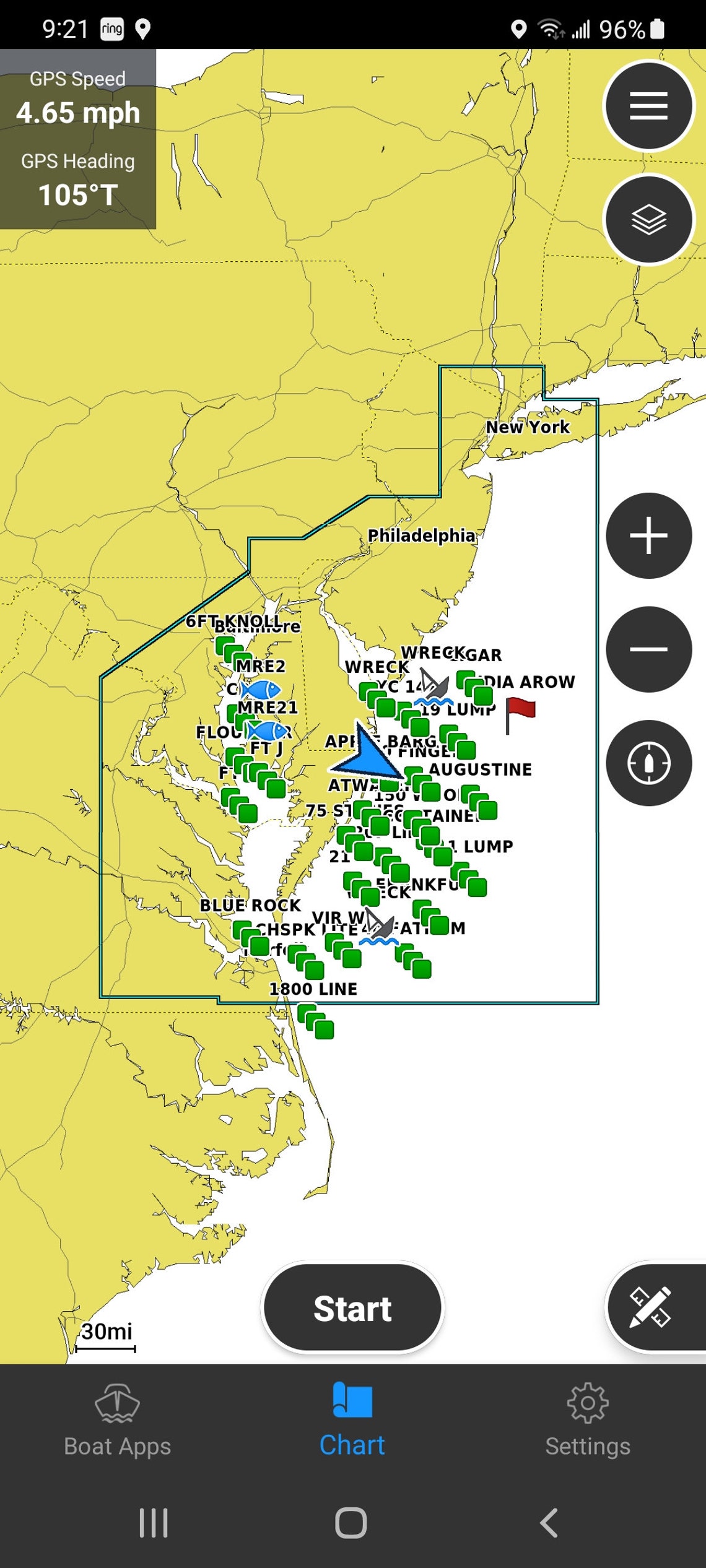 East Coast Wreck/reef Fishing GPS Coordinates Etsy