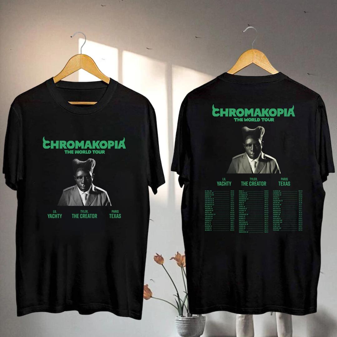 Tyler, The Creator Chromakopia The World Tour 2025 – T-Shirt Ufficiosa Nuova, Multicolore, Gildan 5000