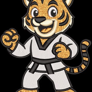 Karate Tiger Broderi Design