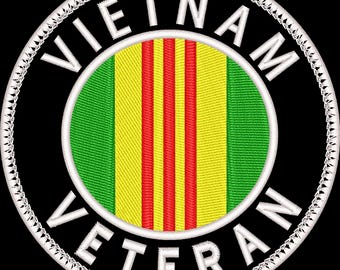 Vietnam Veteran Embroidery Patch Design 4 inch