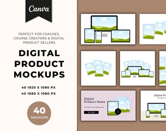 Canva Mockup Templates | Digital Product & Online Course Mockups (Digital Download)