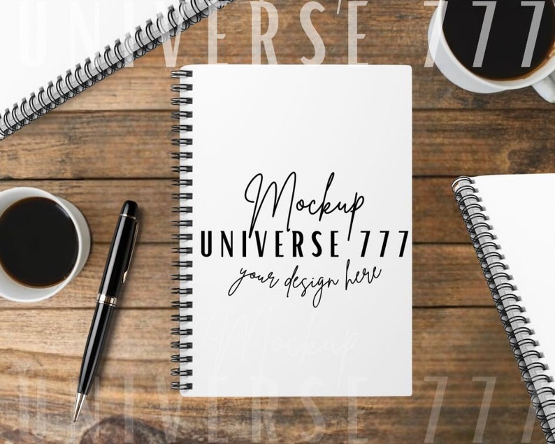 Spiral Notebook Mockup Blank Spiral Notebook Mockup Planner Mockup ...