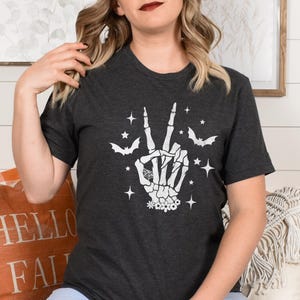 Skeleton Hand Shirt, Skeleton Shirt For Women, Skeleton Hands Halloween Tees, Halloween Skeleton Hand Shirt, Skeleton Rock On Tshirt