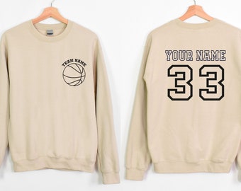 Personalized Basketball Sweatshirt | Team Basketball Gift | Basketball Player Name Sweat | Custom Basketball  Season Gift Sweatshirt