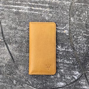 Cartera de cuero hecha a mano, Cartera personalizada, Cartera unisex, Cartera vertical de cuero, Cartera larga de cuero, Cartera camel