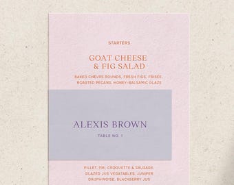 Modern Wedding Place Card Template, Colorful Bright Typographic Editorial Stationery, Reception Name Card Printable Digital Download, SORIN