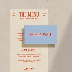 Modèle de carte de lieu de mariage rétro, audacieux et amusant coloré papeterie de mariage moderne d'inspiration vintage lumineux, téléchargement numérique imprimable, FIFI