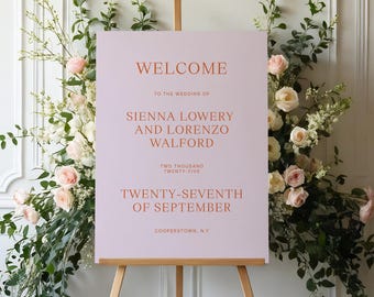 Modern Wedding Welcome Sign Template, Colorful Bright Typographic Editorial Stationery Ceremony Display, Printable Digital Download, SORIN