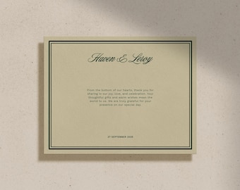 Retro Wedding Thank You Card Template: Vintage Script (Digital Download)