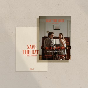 Retro Save the Date Hochzeitseinladung, Hochzeitseinladung, Briefpapier-Reihe Invite, Printable Digital Download, FIFI