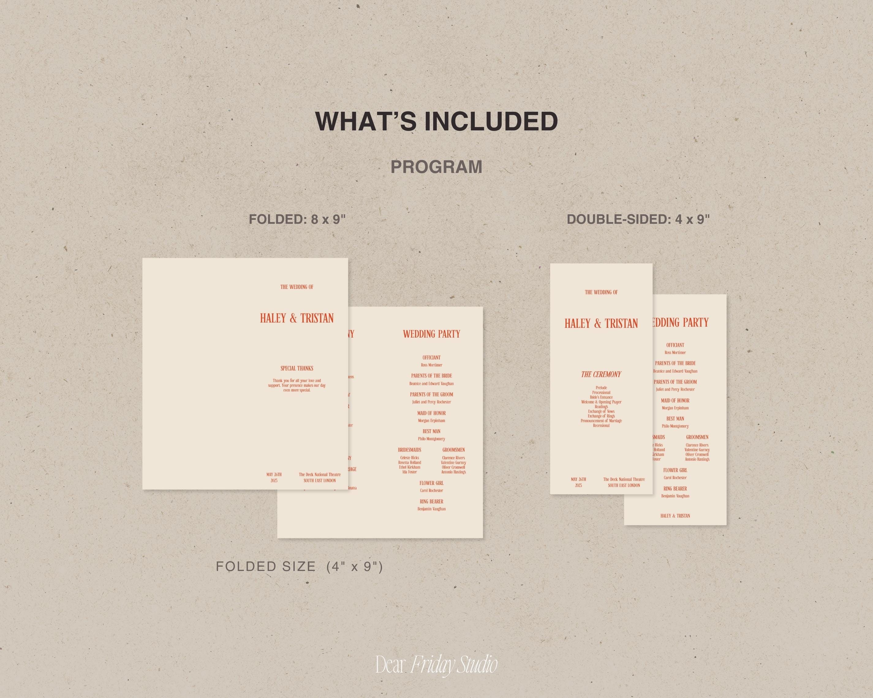 Retro Wedding Program Template, Bold Colorful Fun Bright Vintage ...