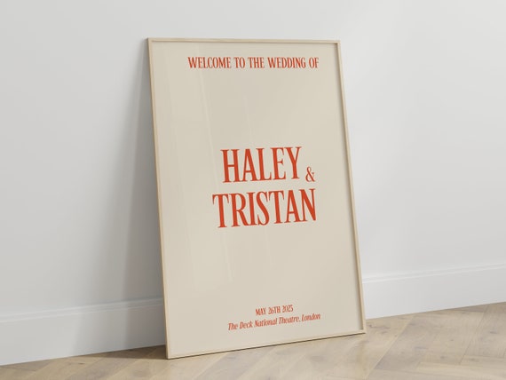 Retro Wedding Welcome Sign Template Bold Colorful Wedding Invitation, Fun Bright Editable Wedding Modern Invites, Digital Download | FIFI