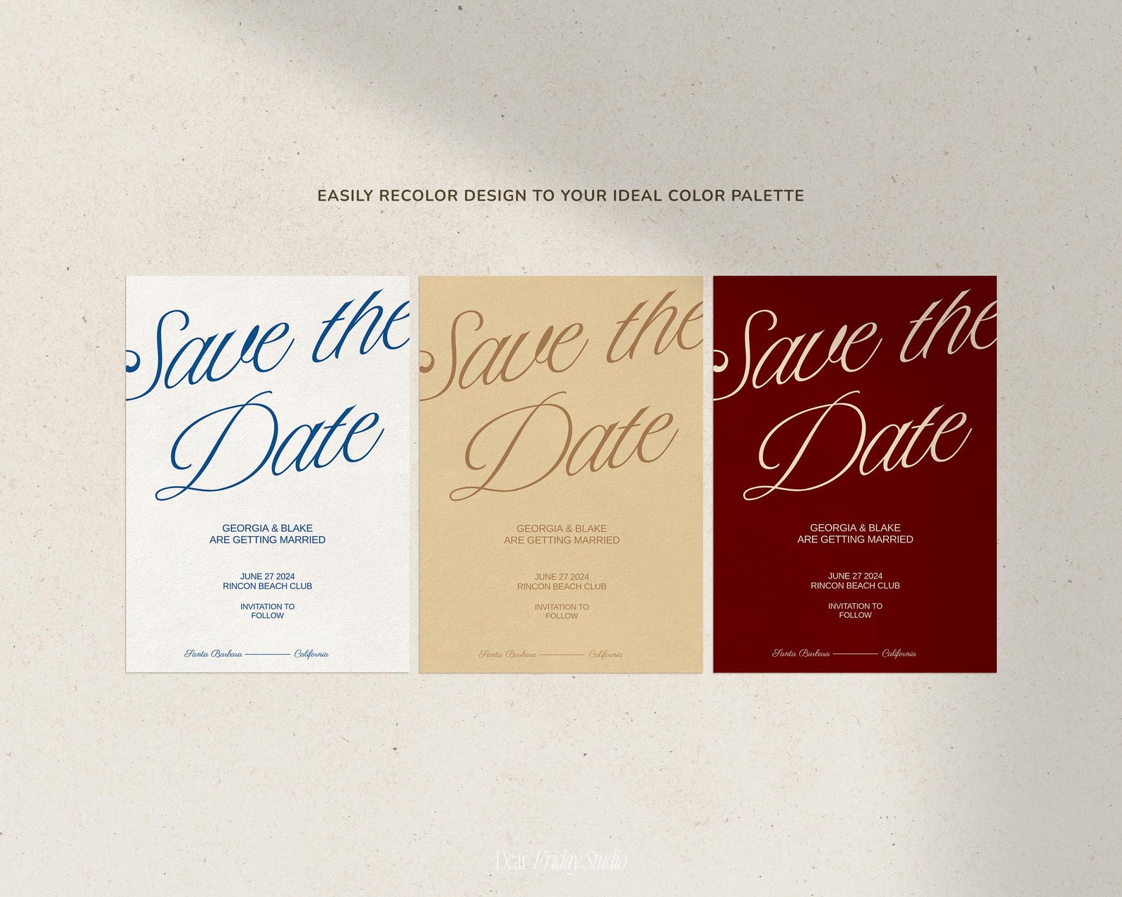 Modern Save the Date Template, Retro Bright Colorful Whimsical Wedding ...