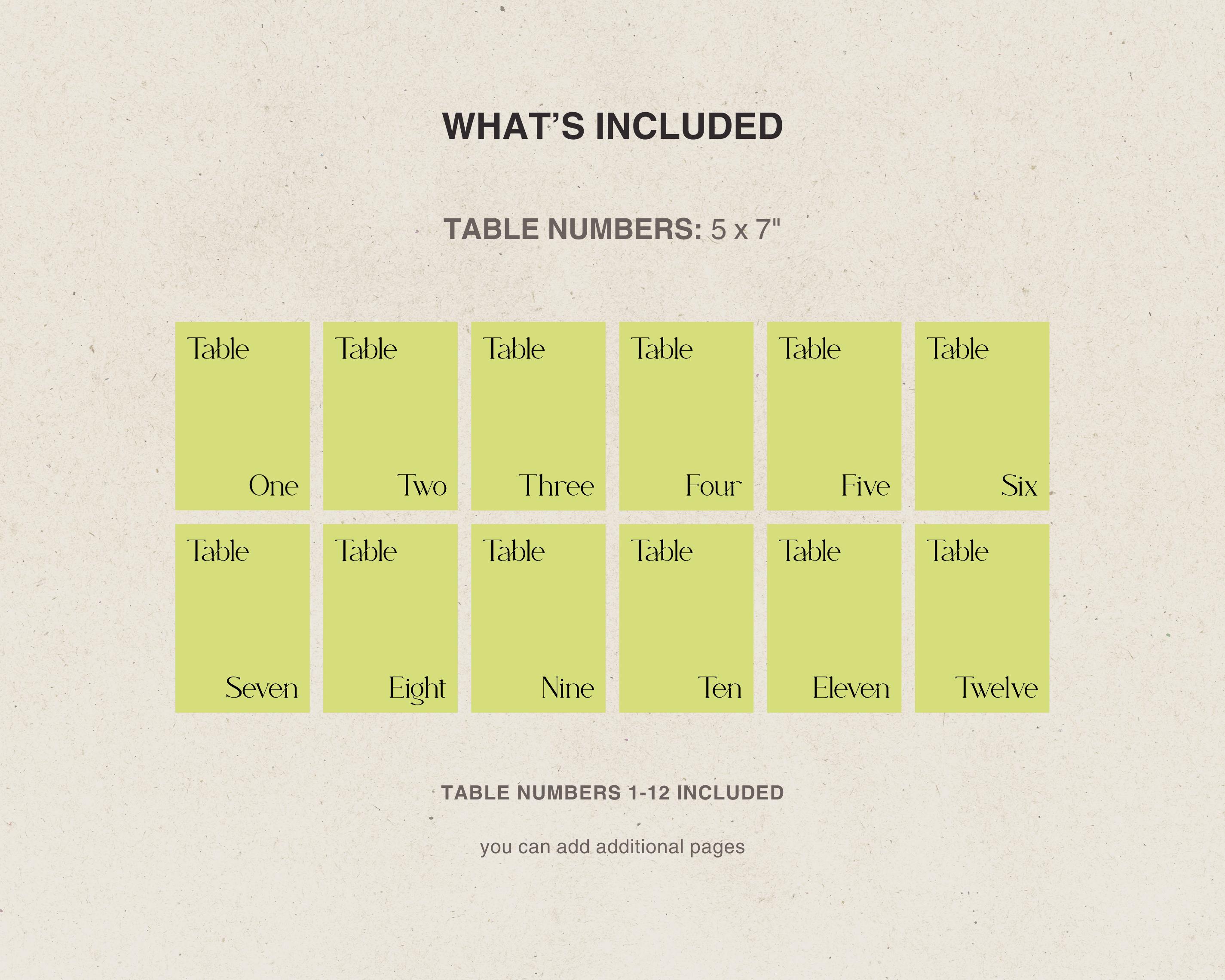 Modern Wedding Table Numbers Template, Minimalist Bright Colorful Bold ...