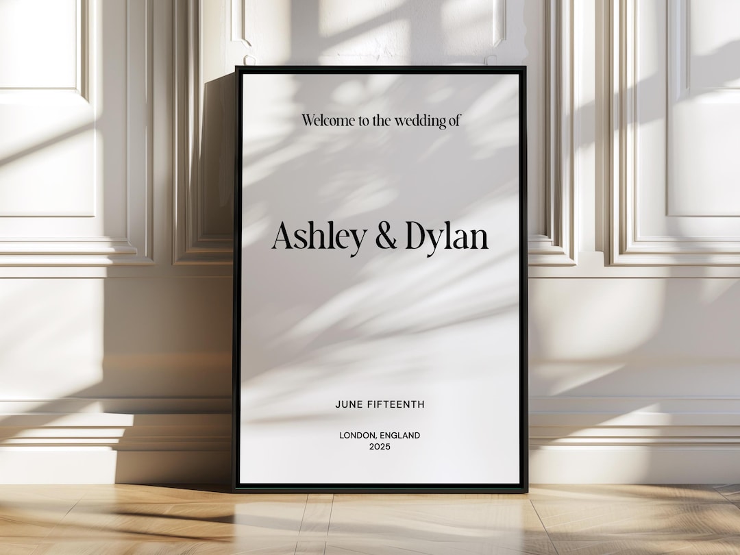 Modern Wedding Welcome Sign Template, Vintage Classic Display ...