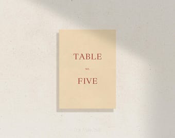 Modern Wedding Table Numbers Template, Colorful Bright Typographic Editorial Stationery, Reception Signs Printable Digital Download, SORIN