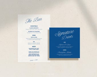 Modern Bar Menu Sign Wedding Template, Retro Bright Colorful Whimsical Display Signage, Script Printable Digital Download, PALMIERS