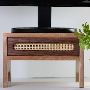 Wooden Computer Monitor Stand with Drawer Storage