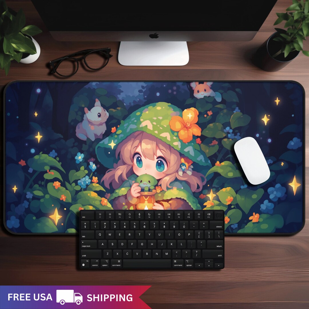 Cute Pixel Art Desk Mat, Colorful Fantasy Gaming Mousepad, Unique XXL