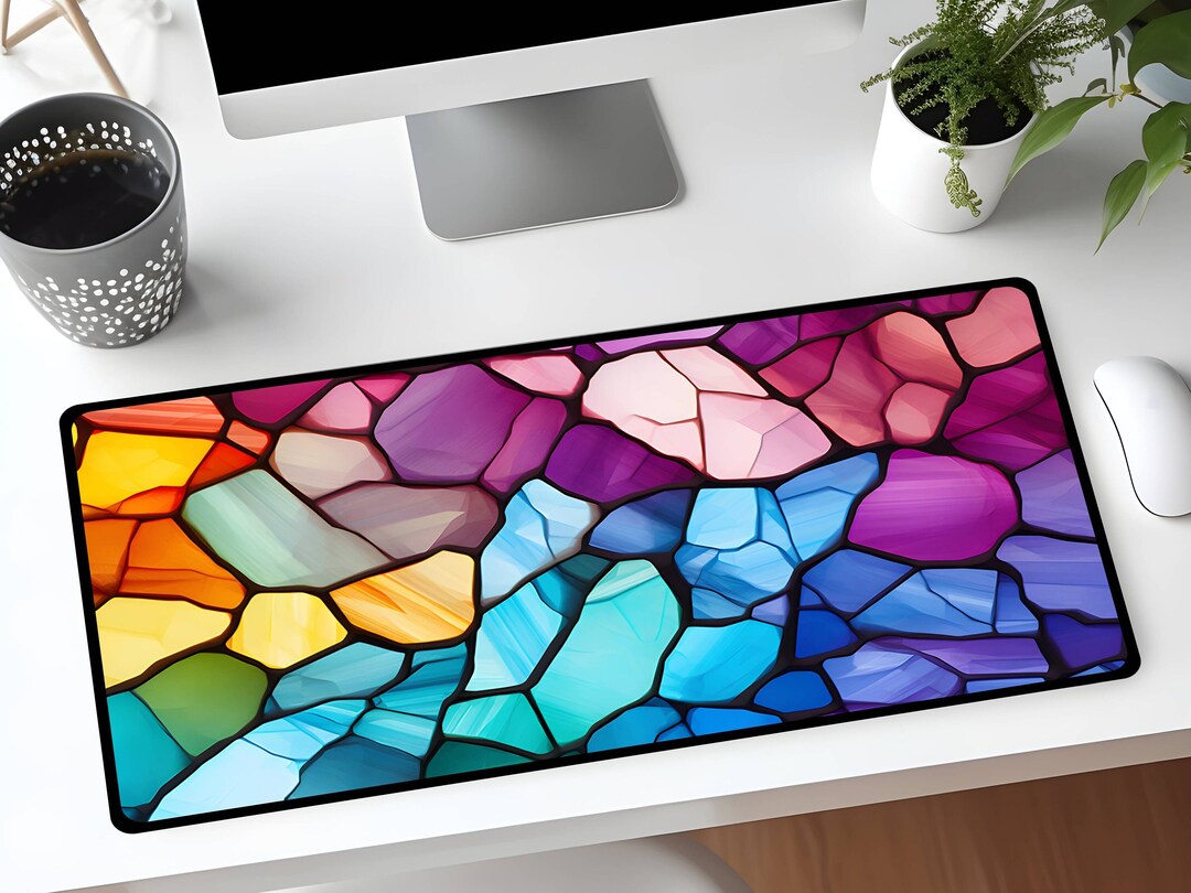 Stained Glass Desk Mat XL Premium Multiple Sizes Sleek Etsy