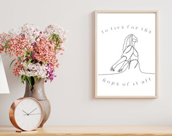 August | Lyric Print | Digital Prints | Wall Art | Home Decor | Music Poster