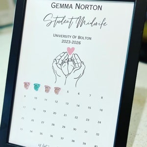 Student Midwife Birth Counter Personalised Frame