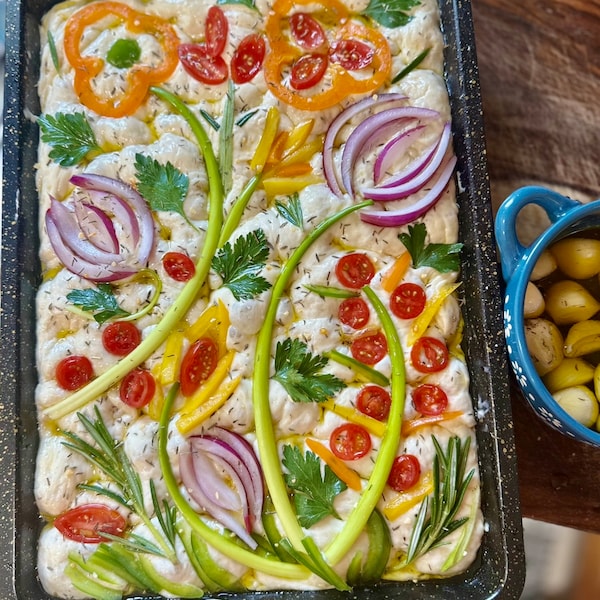 Homemade focaccia bread